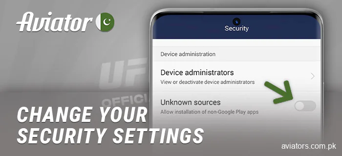 Allow installation of applications in the settings to play Aviator