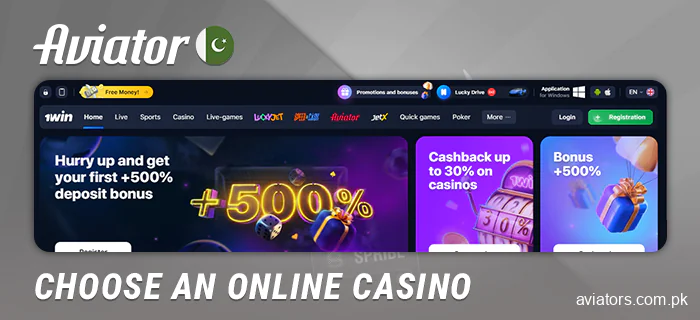 Decide on an online casino to play Aviator
