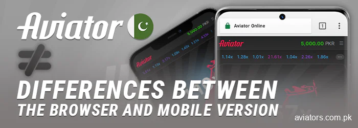 Differences the Aviator application and the browser version
