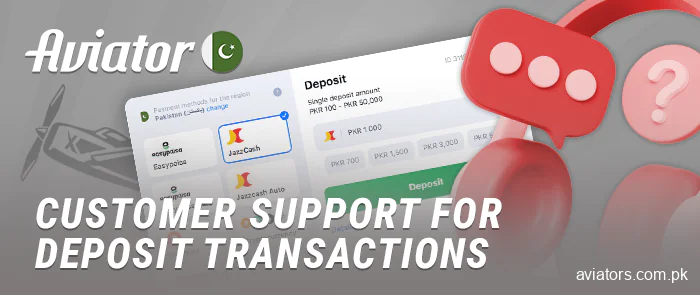 Contact site support for questions about deposit in Aviator