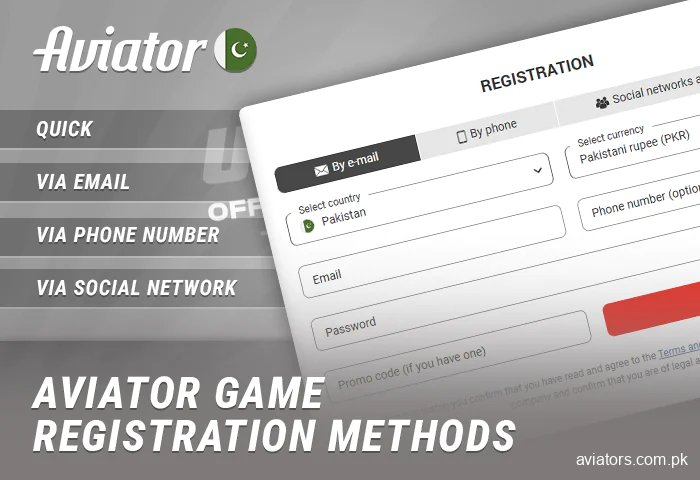 What methods of registration there are in Aviator online