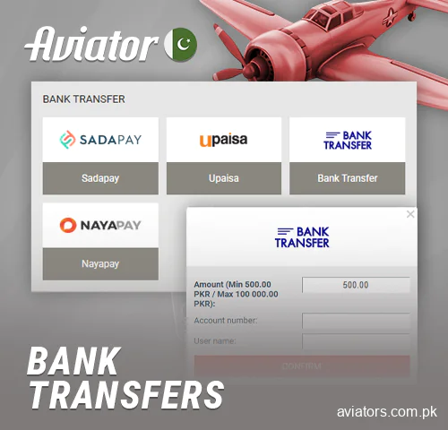Bank transfers to withdraw money from Aviator